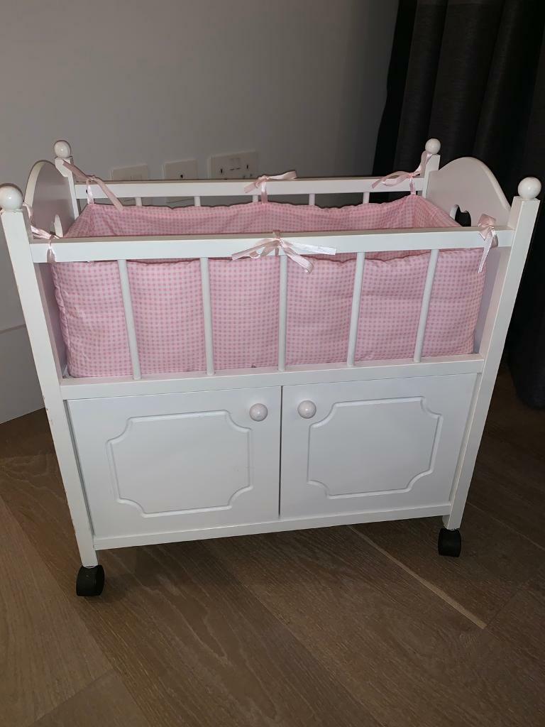 dolls cot with storage